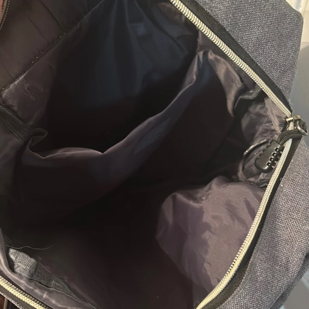 Charcoal and Tan Men's Backpack / Fashion Bag Used